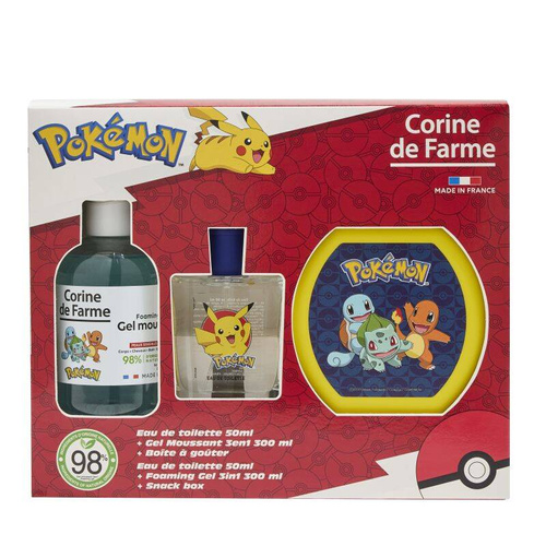 CORINE DE FARME Zestaw prezentowy Pokemon (woda toaletowa 30ml + Żel pieniący 3w1 300ml + Pudełko na przekąski)