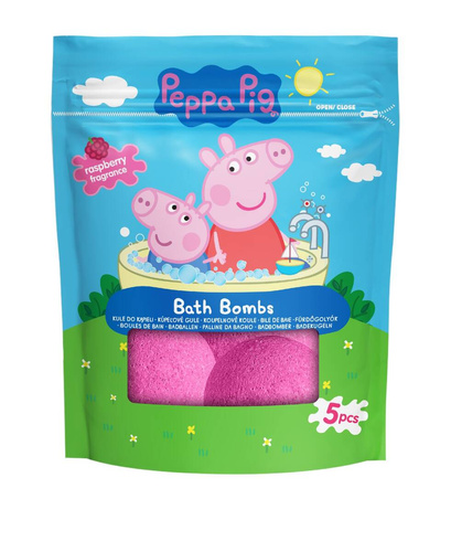 Kule do kąpieli Świnka Peppa - Raspberry 5x50 g
