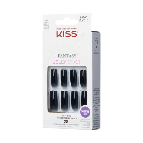 KISS Sztuczne Paznokcie Gel Fantasy - Jelly Color (rozmiar L) 1op.(28szt)