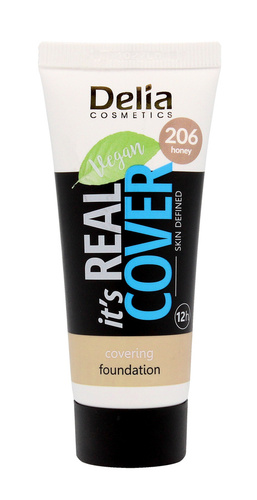 Delia Cosmetics It's Real Cover Podkład kryjący rewitalizująco-nawilżający nr 206 Honey  30ml