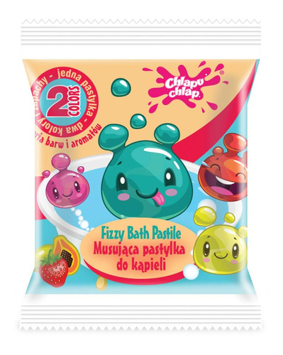 CHLAPU CHLAP Dwukolorowa Musująca Pastylka do kąpieli- mango i truskawka