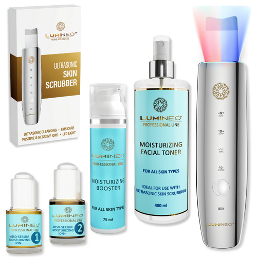 LUMINEO Peeling Kawitacyjny 5w1 - Mega Zestaw Nawilżający