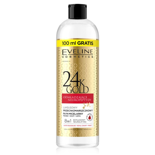 EVELINE 24k Gold Luksusowy płyn micelarny przeciwzmarszczkowy 500 ml