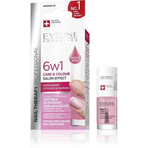 Eveline Nail Therapy Professional Odżywka do paznokci Care&Colour 6w1 Crystal Rose 5 ml