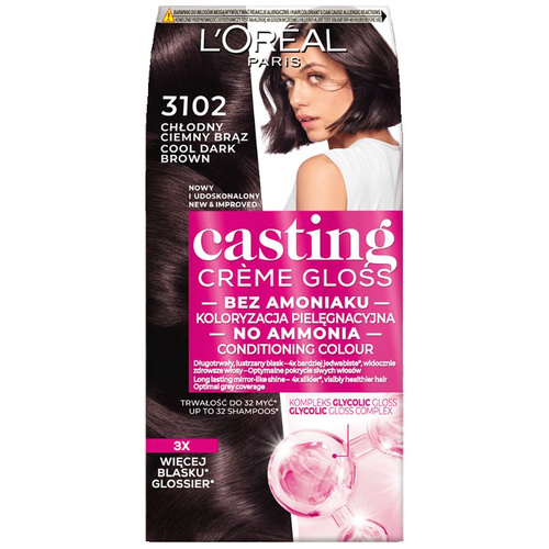 L'Oréal Casting Créme Gloss Krem koloryzujący 3102 Chłodny Ciemny Brąz
