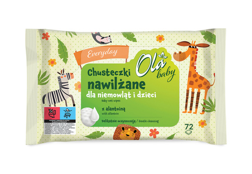 OLA Baby Chusteczki nawilżane Everyday dla niemowląt i dzieci-72szt