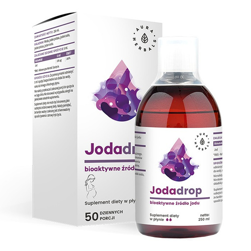 AURA HERBALS Jodadrop Bioaktywny Suplement Diety z Jodem w Płynie 250 ml