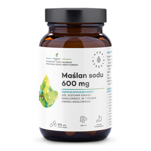 AURA HERBALS Maślan Sodu 600 mg 90 Kapsułek
