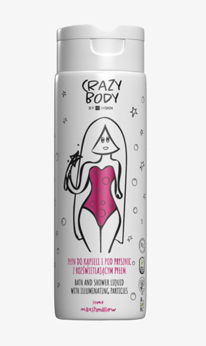 HISKIN Crazy Body Płyn do kąpieli i pod prysznic z rozświetlającym pyłem MARSHMALLOW 250 ml