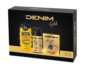 Denim Zestaw prezentowy Gold (woda po gol.100ml+deo spray 150ml+żel pod prysznic 250ml)