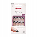 KISS Sztuczne paznokcie na klej Salon Acrylic French, Flame, Black, Short Coffin