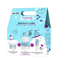 FLOSLEK Zestaw prezentowy Winter Care - Krem ochronny zimowy 50 ml, Krem w sztyfcie ochronny 20 g, Pomadka ochronna SPF 20 4 g
