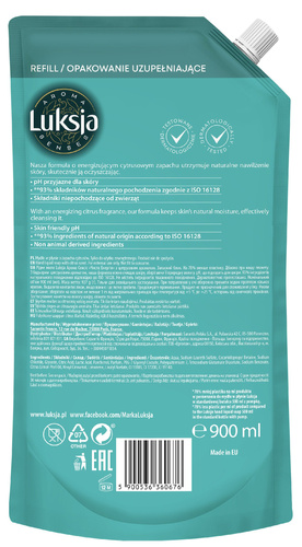 LUKSJA Aroma Senses Purely Energizing Płynne mydło cytrusowe - zapas 900 ml