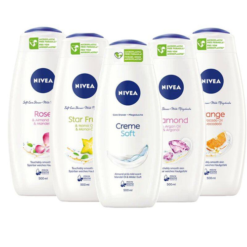 Nivea Zestaw Kremowych Żeli do mycia ciała dla kobiet 5x500ml