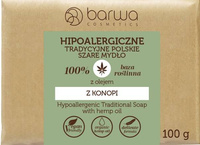 BARWA Hipoalergiczna Tradycyjne Polskie Mydło szare w kostce z olejem z konopii  100g