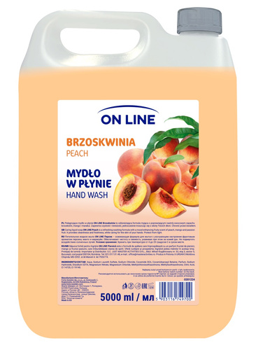 On Line Mydło w płynie transparentne Brzoskwinia - zapas 5000ml