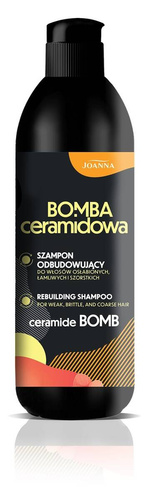JOANNA Bomba Ceramidowa Szampon Odbudowujący do Włosów Osłabionych, Łamliwych i Szorstkich 500 ml