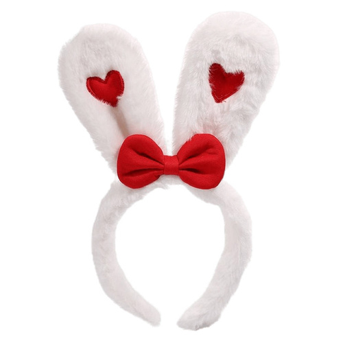 Opaska do włosów cienka - uszy z serduszkami 1szt