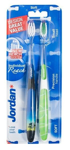 Jordan Szczoteczka do zębów DUO Individual Reach Soft - mix kolorów  1 op-2szt