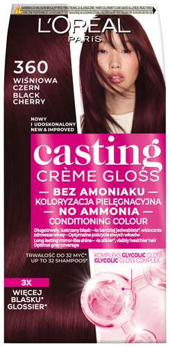 LOREAL Casting Creme Gloss Krem Koloryzujący nr 360 Wiśniowa Czerń