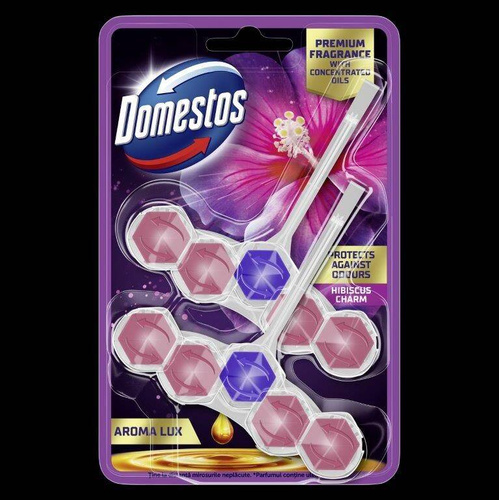 DOMESTOS Kostka toaletowa Power 5 Aroma Lux Hibiscus Oil Wild Berries 2 x 55 g