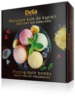 DELIA Musujące kule do kąpieli - Owocowy mix zapachów 4 x 100g