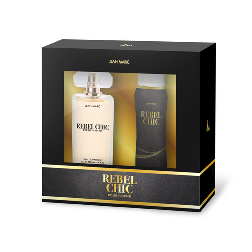 JEAN MARC Zestaw prezentowy damski Rebel Chic (Woda perfumowana 100ml + Dezodorant w sprayu 150ml)