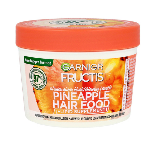 Fructis Hair Food Maska olśniewający blask do włosów długich i matowych - Pineapple 400ml