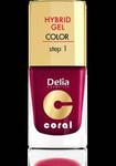 Delia Cosmetics Coral Hybrid Gel Emalia do paznokci nr 12  bordowy 11ml