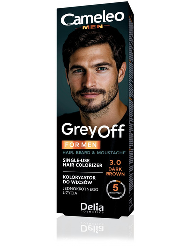 Delia Cosmetics Cameleo Men Krem koloryzujący do włosów,brody i wąsów nr 3.0 dark brown 15mlx2