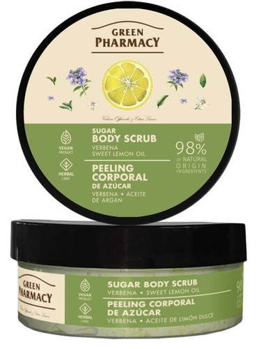 GREEN PHARMACY Multi Peeling cukrowo-solny do ciała Werbena + Słodki olejek 200 ml