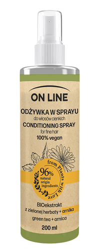 On Line From Plants With Love Odżywka do włosów w sprayu BIOekstrakt z Zielonej Herbaty i Arnika 200ml