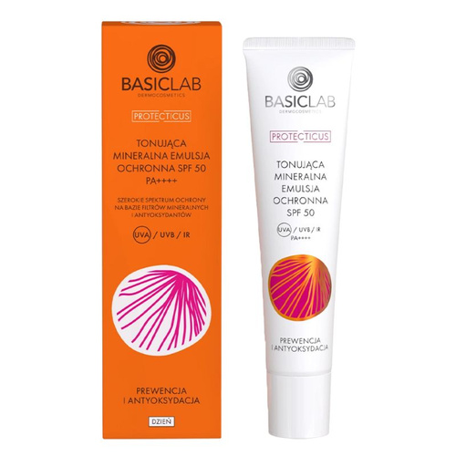 Basiclab Tonująca mineralna emulsja ochronna SPF 50 PPD 19,8 Prewencja i Antyoksydacja 40ml