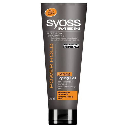 SYOSS MEN POWER HOLD mocny żel do włosów kręconych 250ml