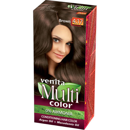 VENITA Farba do włosów bez amoniaku Multi Color - 4.17 Brown