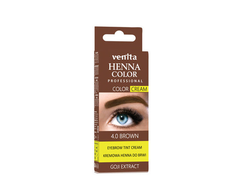 VENITA Henna Color Kremowa Henna do brwi z ekstraktem z Goji - 4.0 Brown (brąz)