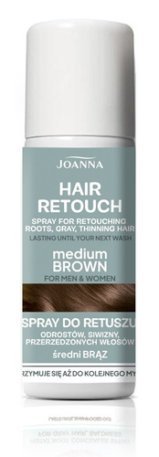 Joanna Hair Retouch Spray - Retusz odrostów i siwizny, Medium Brown, 75 ml