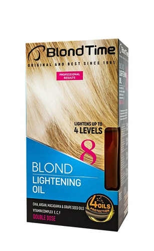 BLOND TIME 8 Olejek rozjaśniający do włosów z witaminami E, C i F - 180 ml (do 4 tonów)