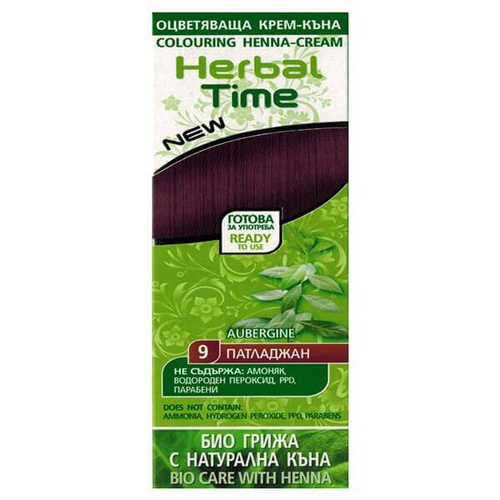 Herbal Time Henna do włosów naturalna 9 Bakłażan
