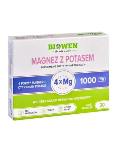 Biowen Magnez z potasem Biowen 30 kapsułek