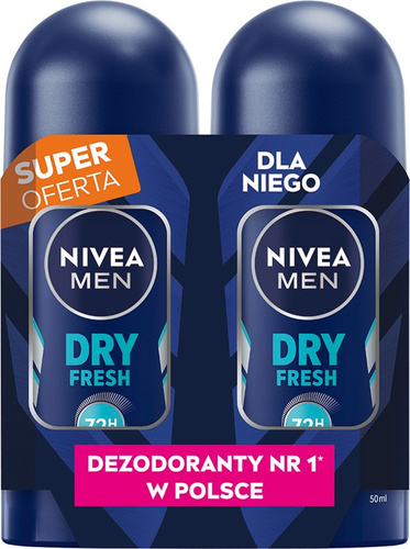 Nivea Men Antyperspirant Kulka Duo Dry Fresh 2x50 ml