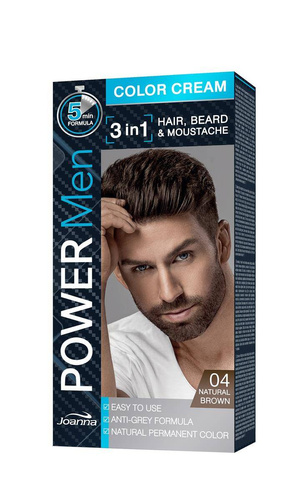 Joanna Power Men Color Cream Farba do włosów 3in1 dla mężczyzn nr 04 Natural Brown 100g