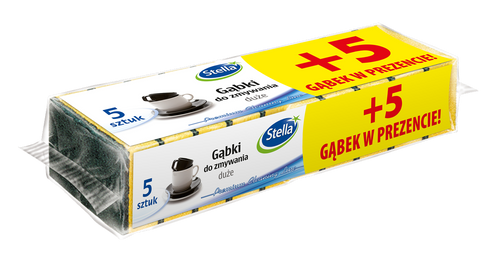STELLA Gąbka do zmywania Duża- 5 + 5 szt.
