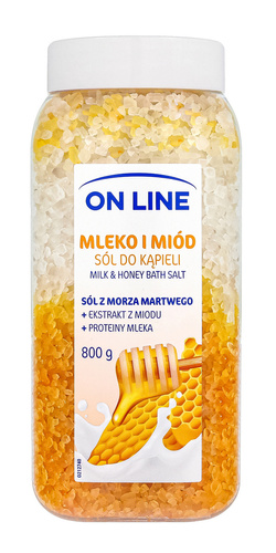 On Line Odprężająca Sól do kąpieli Mleko i Miód  800g