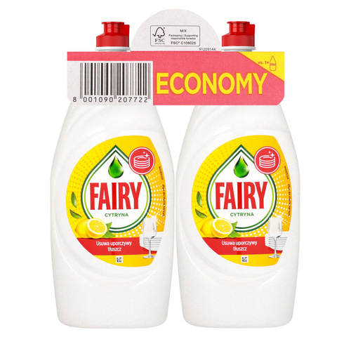 FAIRY Płyn do mycia naczyń Cytrynowy 2x900 ml