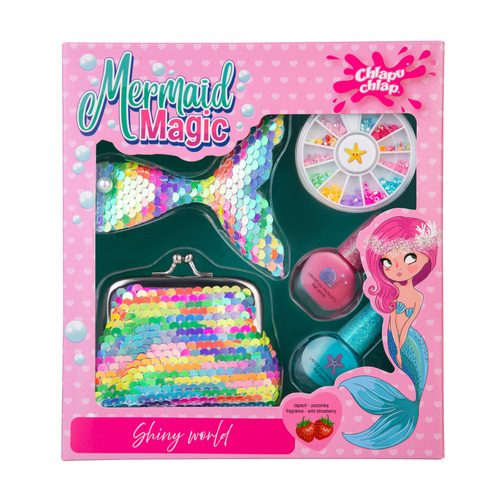 CHLAPU CHLAP Zestaw Mermaid Magic dla Dzieci z Portmonetką, Lakierami do Paznokci, Spinką do Włosów i Ozdobami