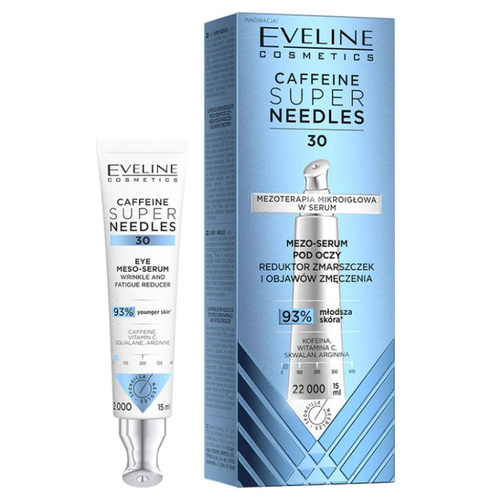 Eveline Super Needles Caffeine 30 Mezo-serum pod oczy, reduktor zmarszczek i objawów zmęczenia 15ml