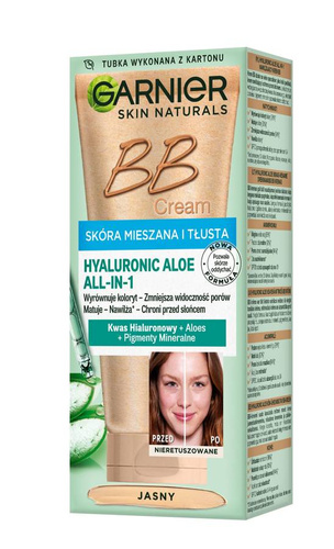 Garnier Skin Naturals Krem tonujący BB Hyaluronic Aloe All-in-One - jasny - cera tłusta i mieszana 50ml