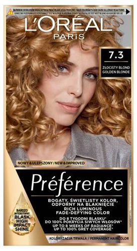 L'Oréal Paris Preference Farba do włosów 7.3 Złocisty Blond