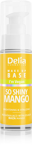 Delia Cosmetics Wegańska Rozjaśniająco-Witalizująca Baza pod makijaż So Shiny Mango  30ml